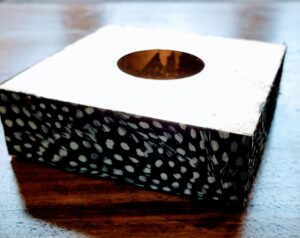 Gold Leaf and Feather Candle Holder